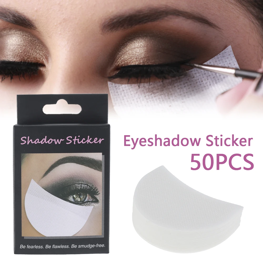 50pcs Eye Makeup Stencils Disposable Eyeshadow Stickers Eyeliner Shield Grafted Eyelashes Isolate Eyelash Removal Patches
