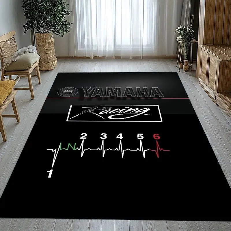 Vintage 3D Y-Yamahas Style Racing Car Garage Soft Non-Slip Area Rug for Living Room,Bedroom Carpet Mat for Sofa,Moto Home Decor