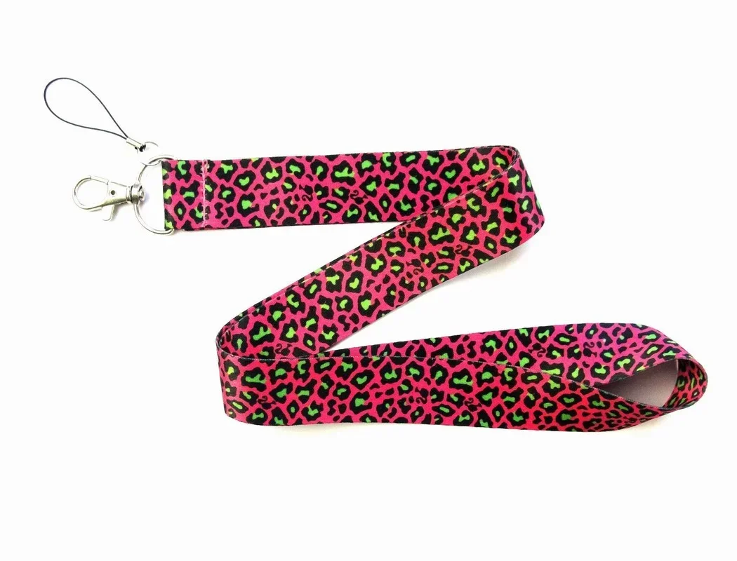 Leopard Animal Printed Key Lanyard ID Badge Card Holders Phone Neck Straps with Keyring Phone Accessories