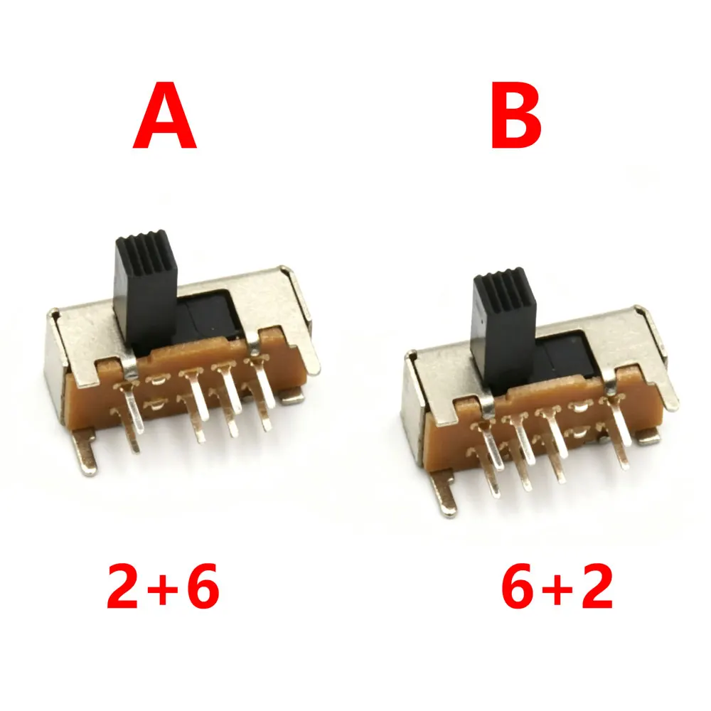 10pcs SK23D06G5 5mm Side Toggle Switch Interruptor Mini Slide Switches Accessories 8pin Vertical Right Angle Slide SK-23D06
