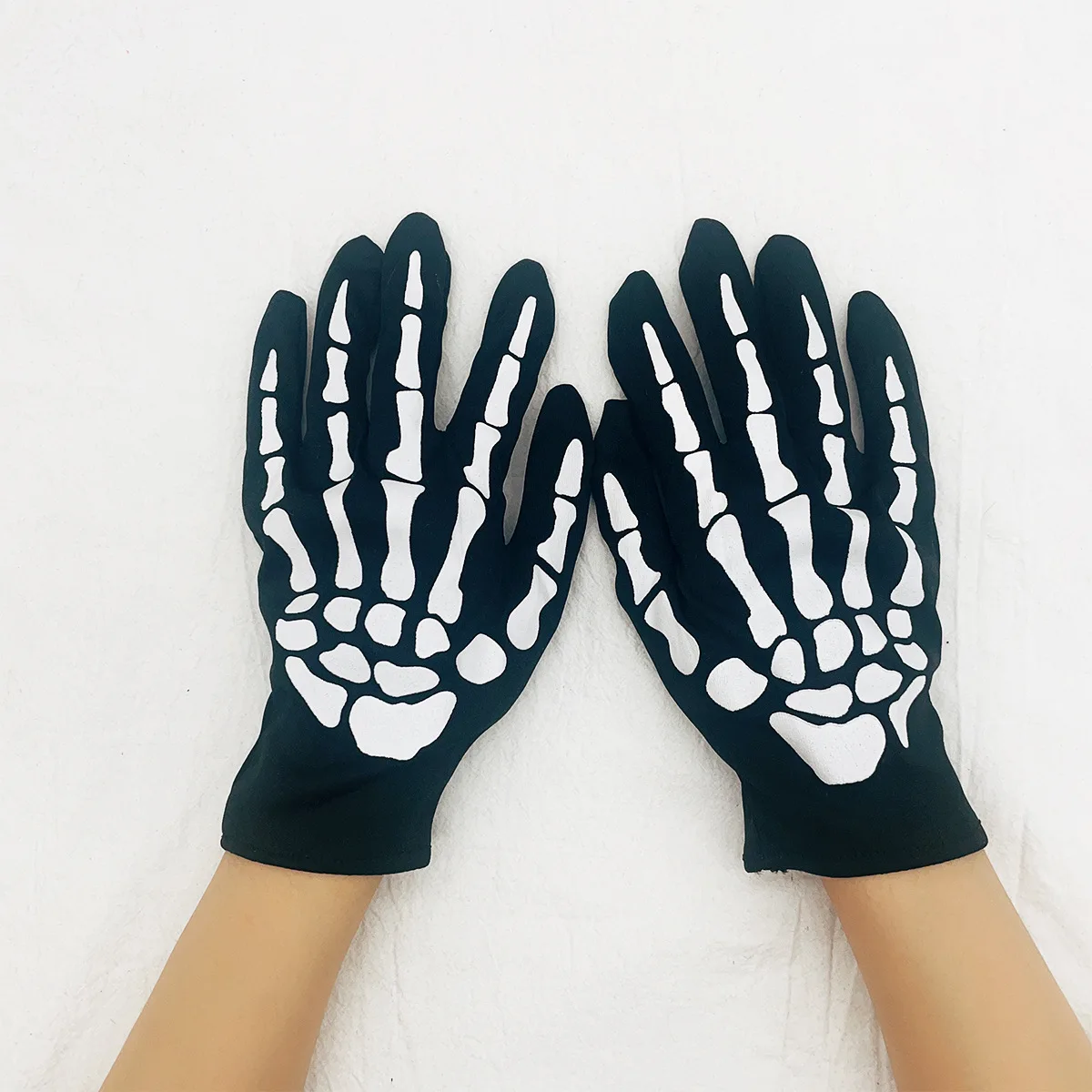 Guantes de Halloween para mujer, manoplas de moda, 1 par, para hombre, calavera de terror, garra, hueso, esqueleto, gótico, carreras, ropa de calle, Guantes