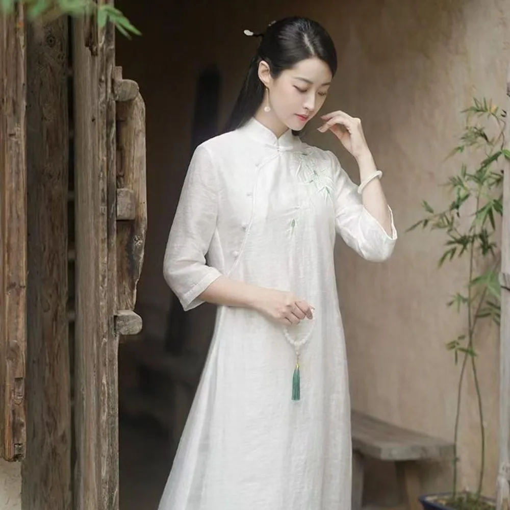 

2024 Oriental Hanfu Women Chinese Cheongsam Qipao Dress Ancient Traditional Elegant Chinese Style Modern Dress