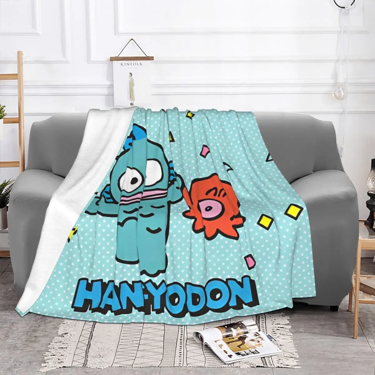 Hangyodon Sayuri Dance Cartoon Blanket Cute Kawaii Flannel Throw Blankets Bedroom Sofa Decoration Lightweight Bedspread