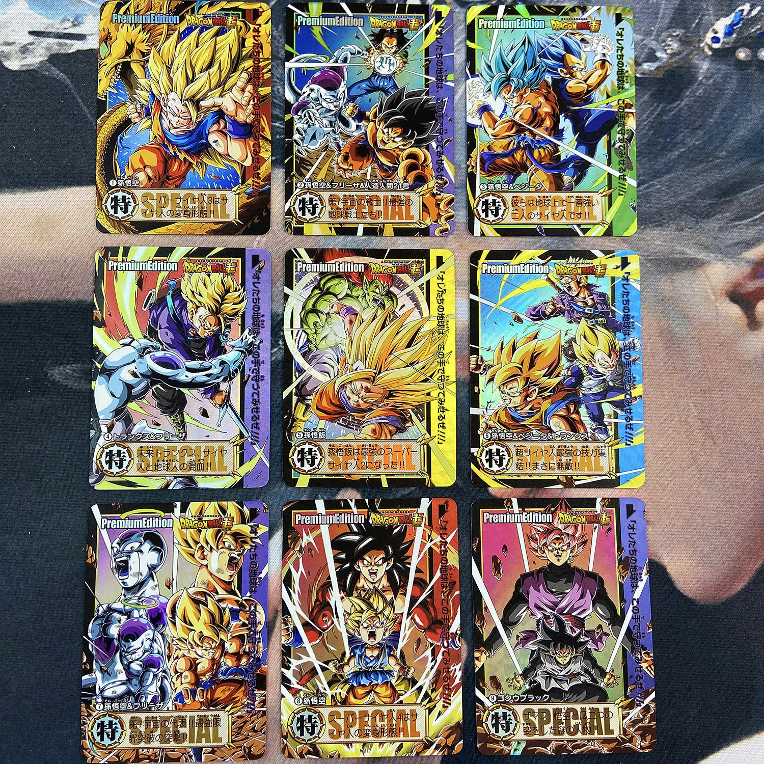 

9Pcs/set Diy Self Made Dragon Ball Battle Damage Saiyan Collection Card Refraction Color Flash Son Goku Anime Cards Gift Toys