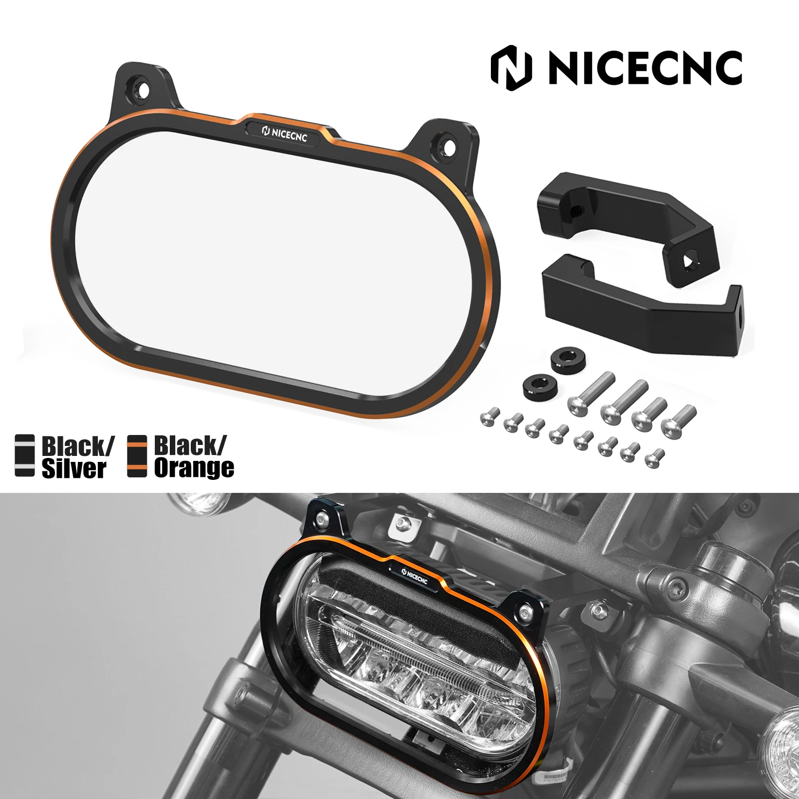 

Motorcycle Aluminum Headlight Headlamp Guard Lens Cover for Harley Sportster S RH1250S 2021 2022 2023 2024