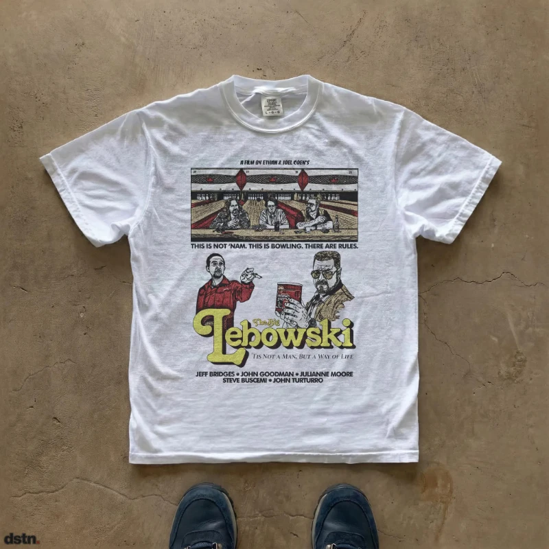 The Big Lebowski Movie T-shirt Coen Brothers Film Tee Vintage Cult Film Art Shirt Movie Tee Men's T-shirts for Summer Unisex - view 2
