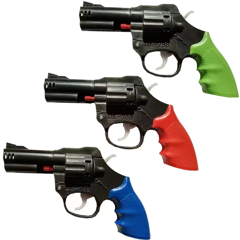 Revolver Toy Gun Mini Non-firing Pop Pistol Inert Cap Fake Gun for Adults Collection Boys Birthday Gift