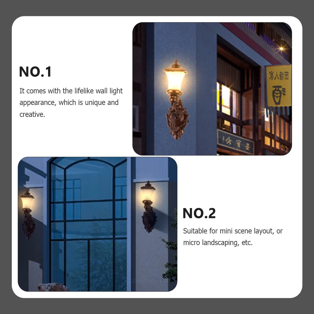 Dollhouse Wall Light Micro Landscaping Lamp Decor Mini DIY Lights Model Luminous Tiny Miniature LED Sconce
