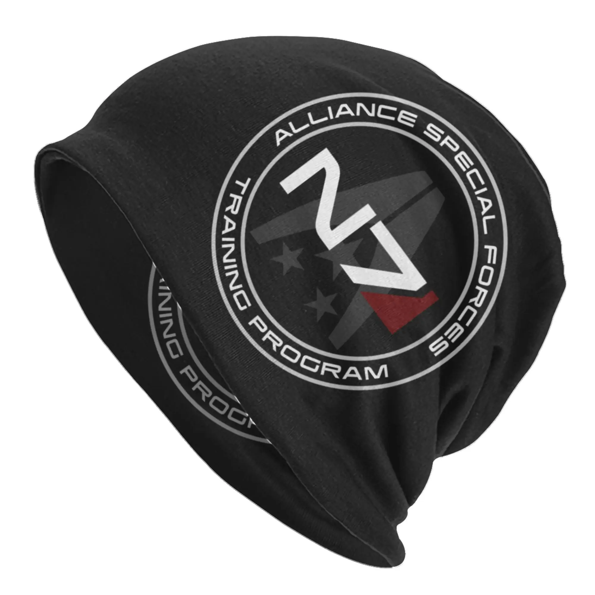 Alliance Mass Effect N7 Skullies Beanies Caps Unisex Winter Warm Knitting Hat Hip Hop Adult Video Bonnet Hats Outdoor Ski Cap