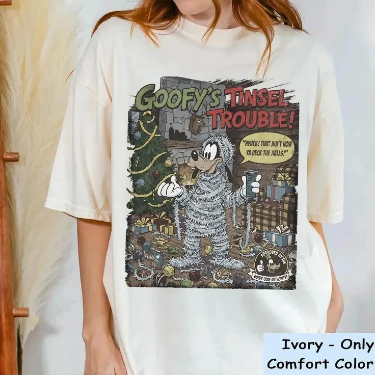 تي شيرت ديزني ميكي وبلوتو لموسم عيد الميلاد، ميكي 2026 حفلة عيد ميلاد سعيد، تي شيرت ديزني ثيم بارك للسفر العائلي
