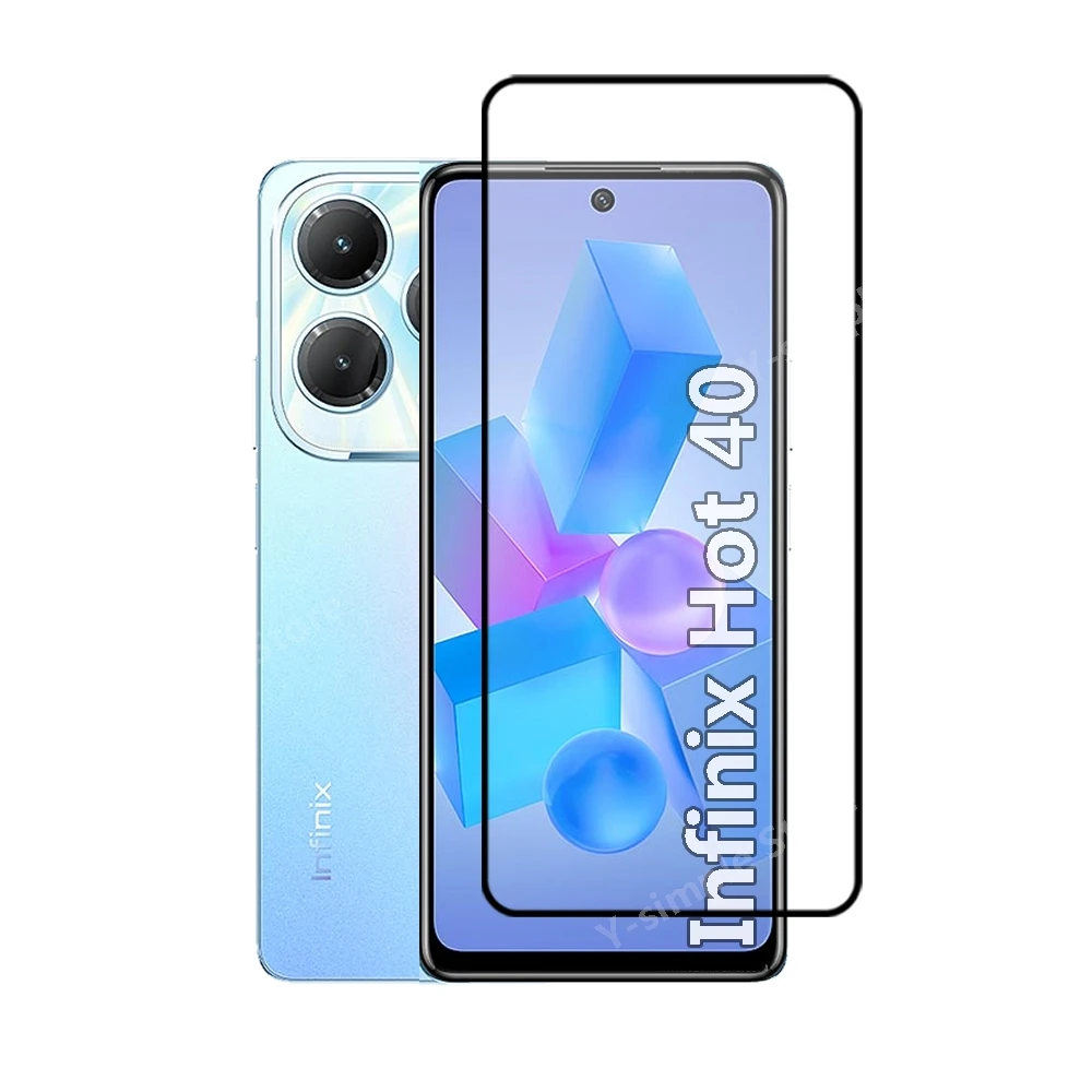 4+4 Phone Glass For Infinix Hot 40 Pro Screen Protector Full Coverage Camera Lens film For infinix Hot40 Pro Tempered Glass