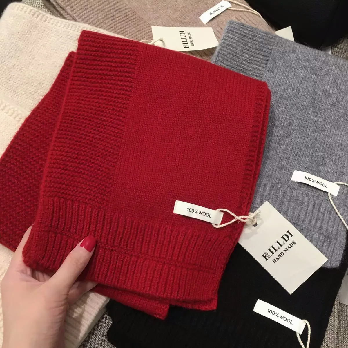 ผ้าพันคอขนสัตว์ออสเตรเลียแท้ 100% คุณภาพสูง สีพื้น ลายแนวตั้ง ผ้าคลุมไหล่แคชเมียร์แท้ ใช้ได้สองแบบ อุ่นสบายในฤดูหนาว