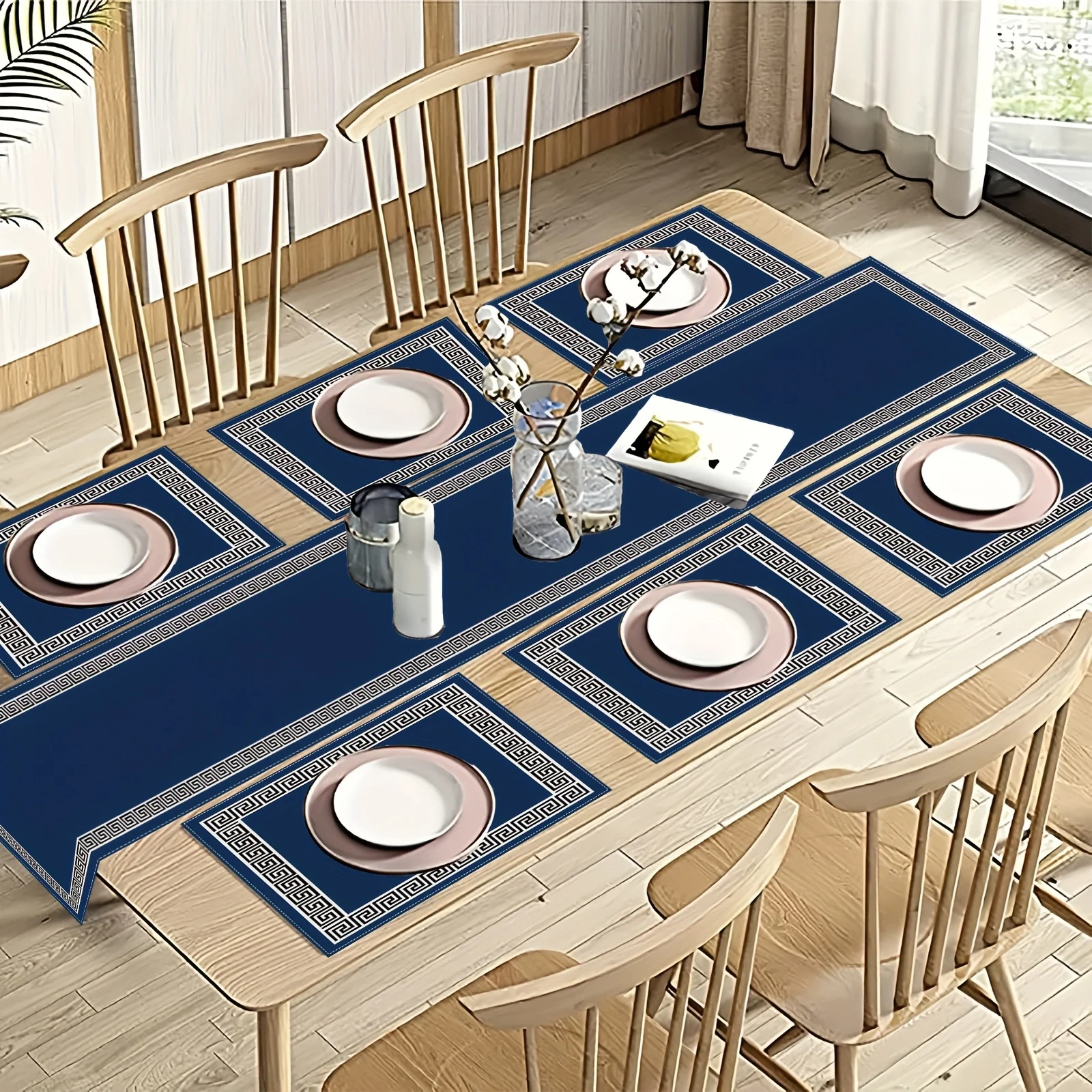 

VIKAMA 5/7 шт., американский ретро-подставка для столовых приборов, набор флагов, геометрическое украшение для столовой, гостиной, элегантная столовая