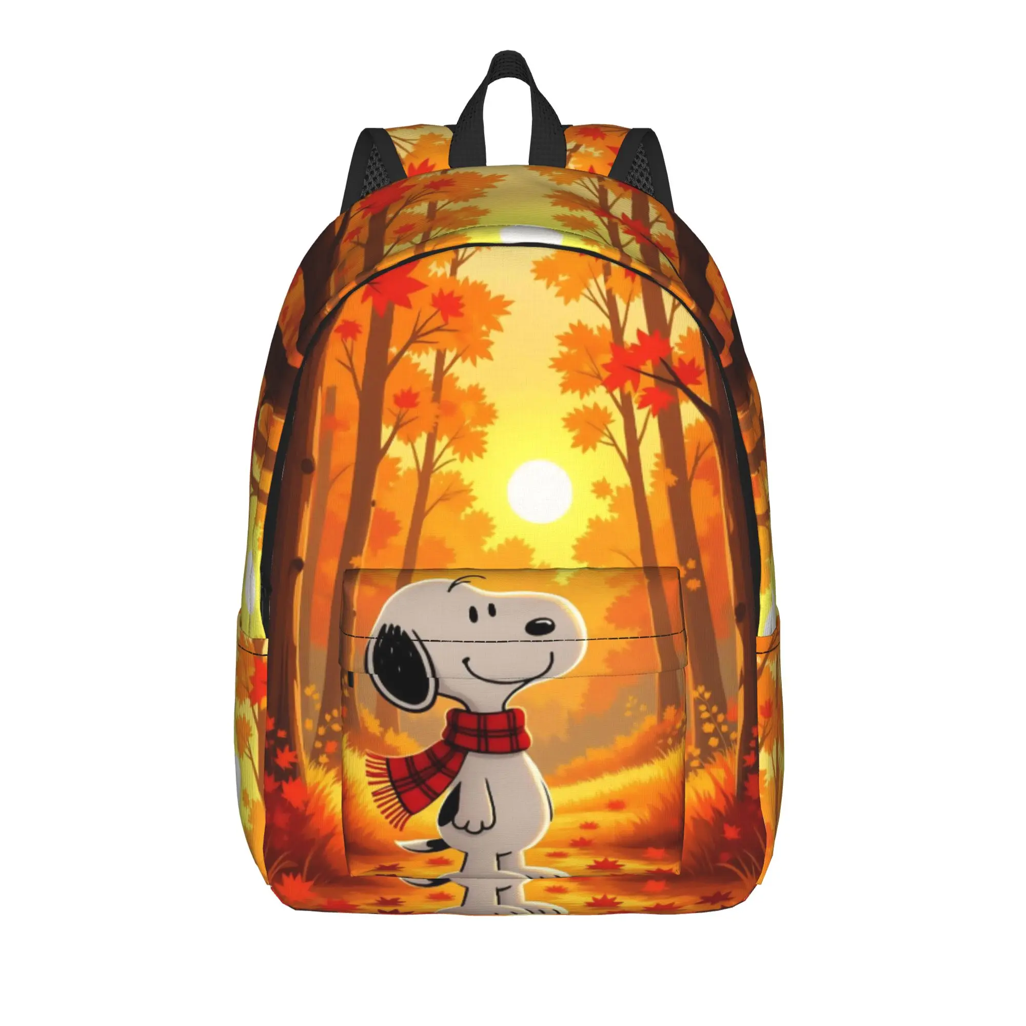 Snoopys Autumn  Walk Backpack for Men Women Cool Student Work Daypack  Laptop Computer Shoulder Bag Outdoor