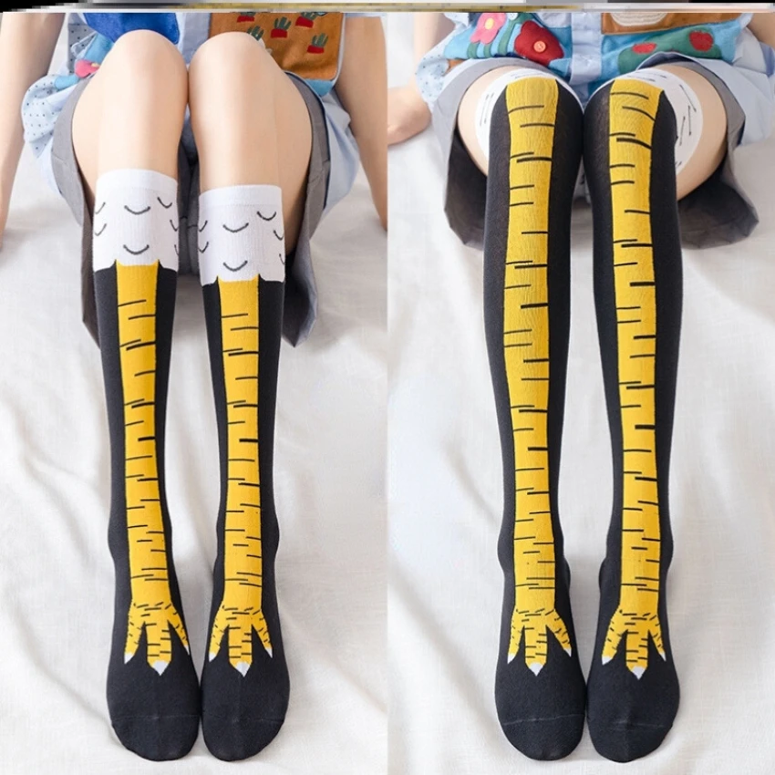 2024 Funny Personalized Thin Legs Chicken Feet Socks Personalized Funny Strange Chicken Claw Socks Long Compression Socks