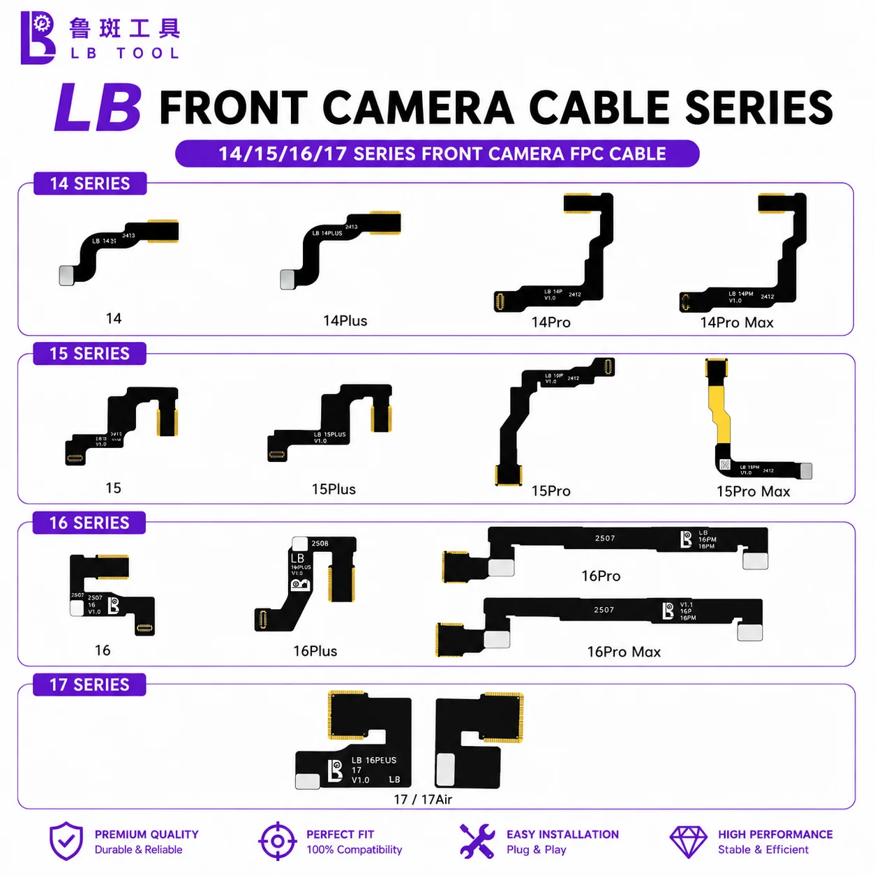 cabo-flexivel-fpc-vazio-para-camera-frontal-lb-tool-para-iphone-14-15-16-17-series-componente-de-reposicao-para-reparo