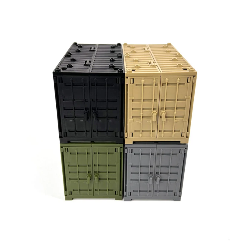 Military Container Scene Building Block Accessories Toys Harbour Wharf Freight Center