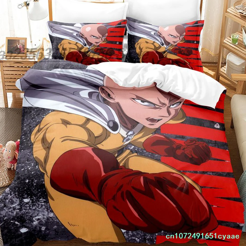 ワンパンマン寝具セット-シングル-ツイン-フル-クイーン-キングサイズ-ベッドセット-大人-子供用寝室用布団カバーセット-3dアニメベッドシーツセット