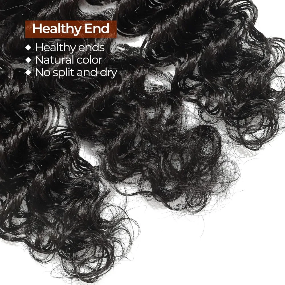 Bundles brésiliens de cheveux humains Deep Wave pour femmes, Extensions de cheveux humains bouclés, Noir naturel, Document # 1B, 30 po, 1/3 Bundles