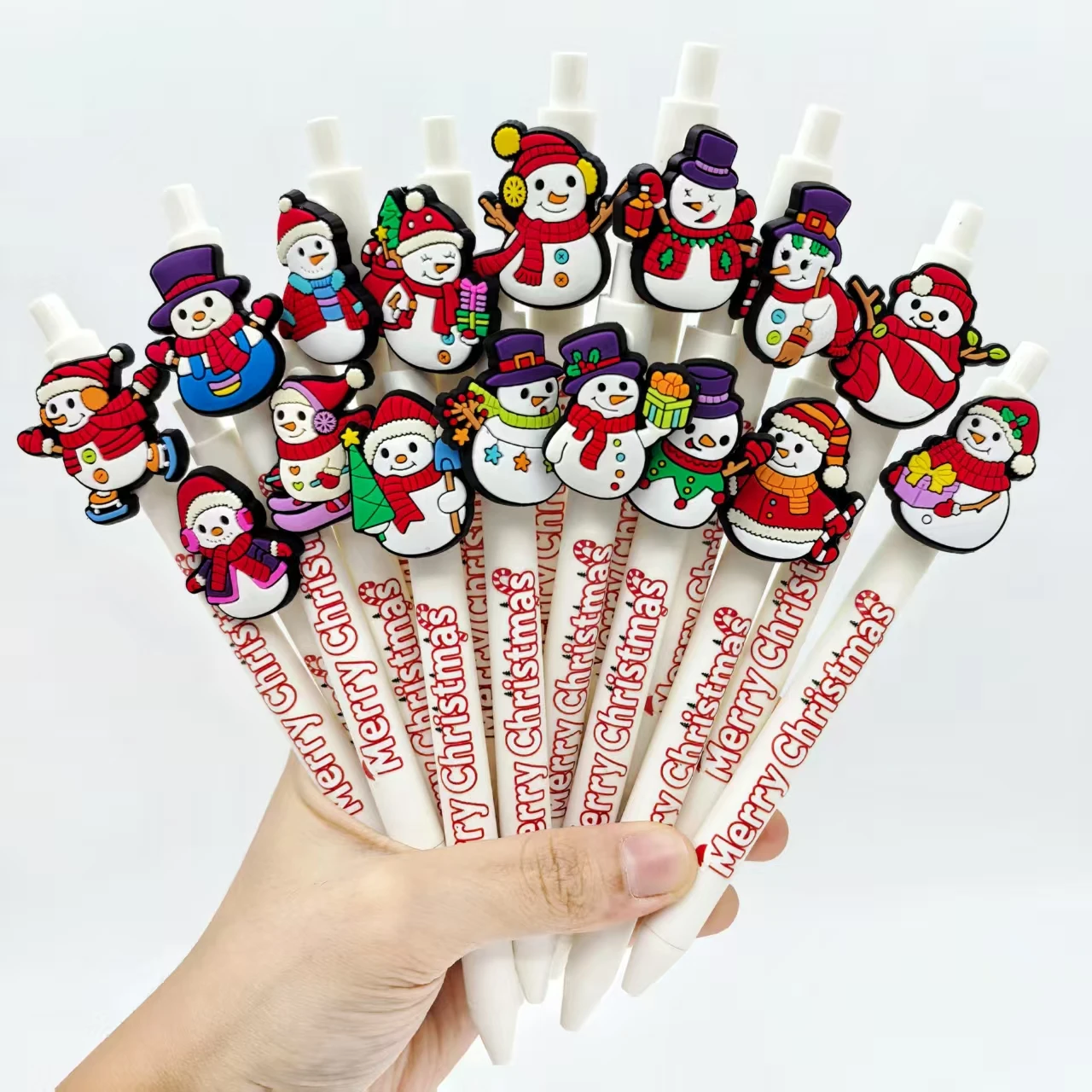 

8pcs/16pcs Christmas Pen Christmas Snowman Theme Press Ballpoint Pen Merry Christmas Ballpoint Pen Holiday gift