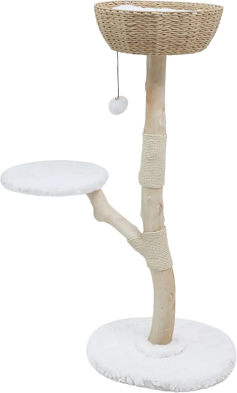 Arbre à Chat de Luxe, Tour en Bois de Poire avec Poteau à Gratter pour Chats d'Nik( CATFP2)