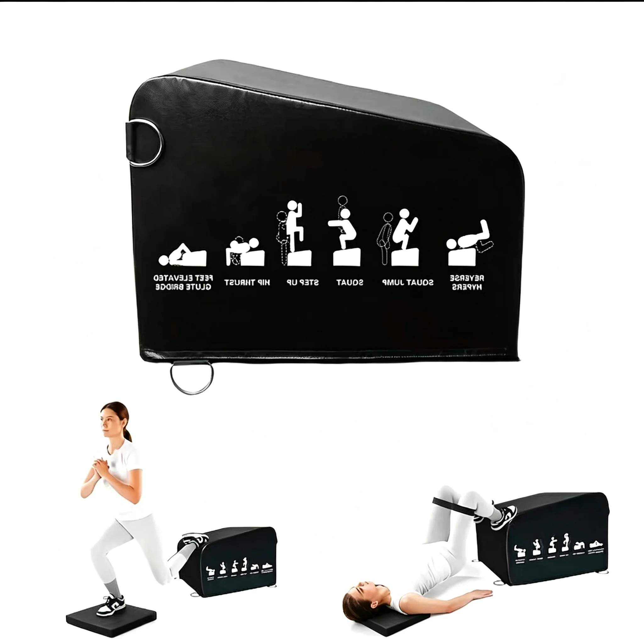 Home-Use Hip Thrust Bench, Multifunctional Hip Bridge Machine with Anti-Slip Design — Suitable for Squats, Lunges, Leg Presses, Hip Thrusts, and Core Abdominal Muscle Training with Yoga Soft Blocks