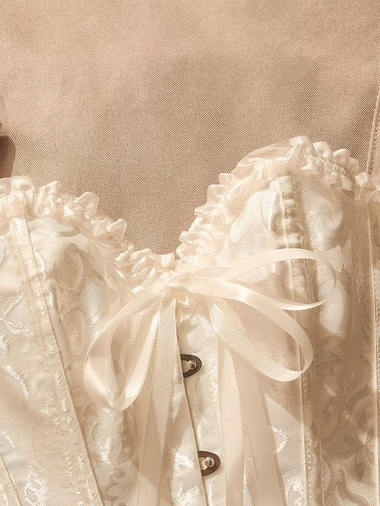 French lace lace tube top, elegant jacquard corset, fashionable and simple high-end corset, wedding evening party dress