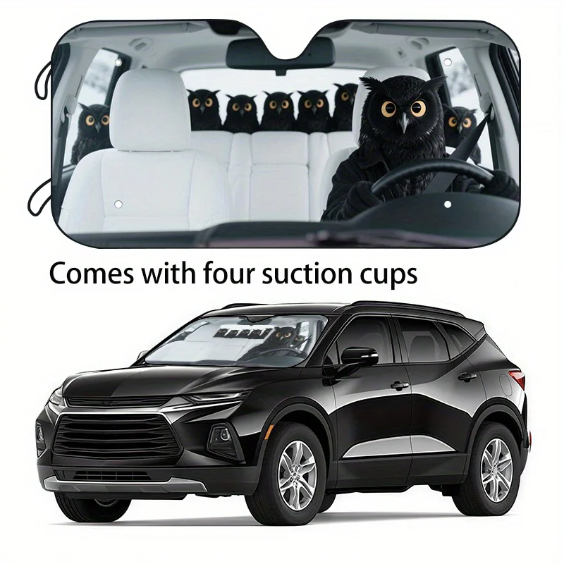

1pc Fun Car Sunshade With 2 Sizes To Choose, Ideal Holiday Gift For Your Vehicle – Keeps Your Car Cool And Prevents Interior Agi
