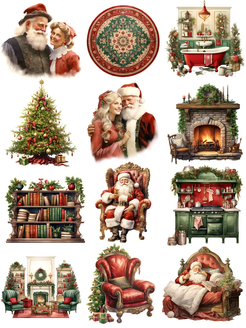 Santa Claus Indoor Stickers Crafts And Scrapbooking stickers kids toys book Decorative sticker DIY Stationery