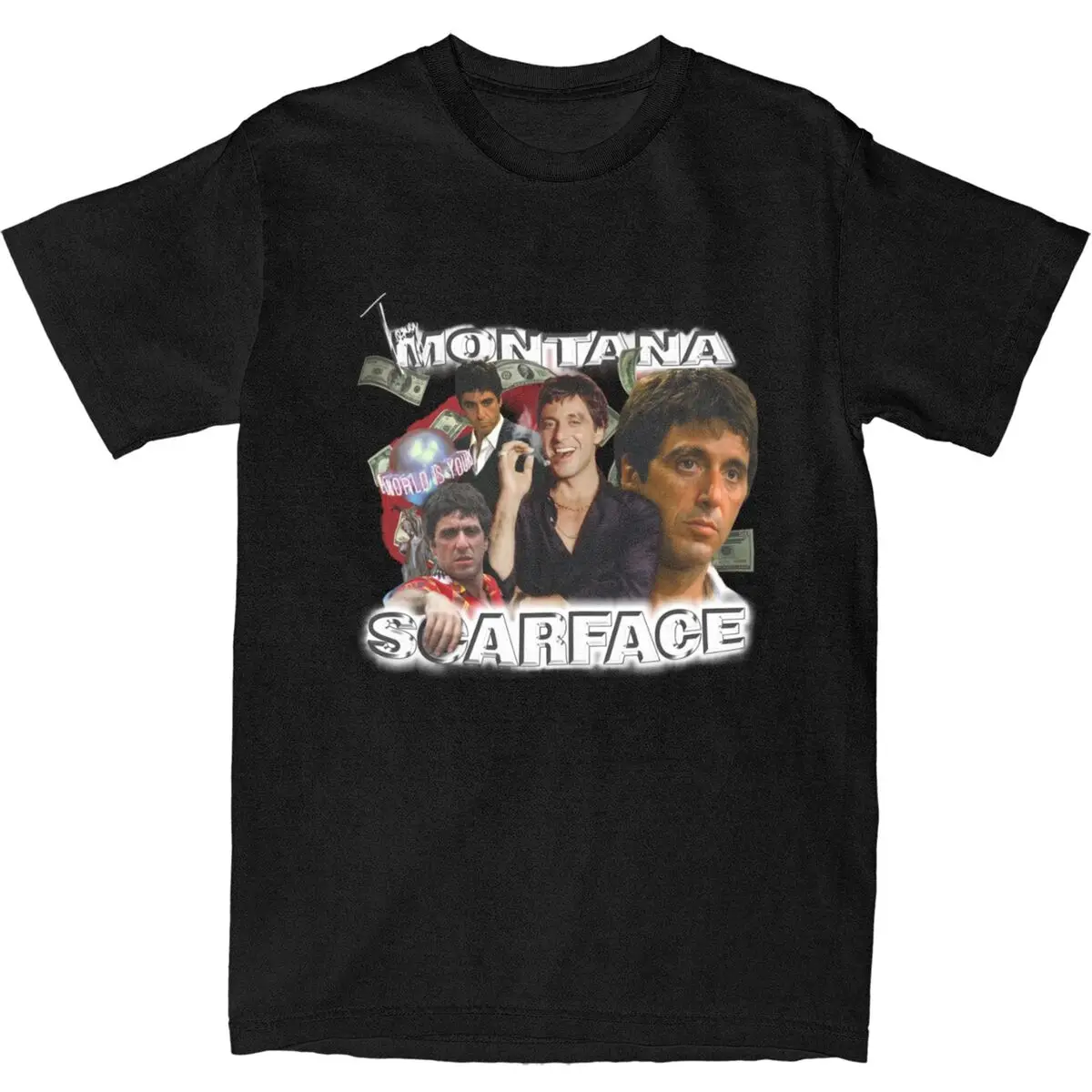 Scarface Tony Montana T Shirt Merch 100% Cotton Leisure Say Hello to My Little Friend Tee Shirt Short Sleeve Clothing Gift Idea