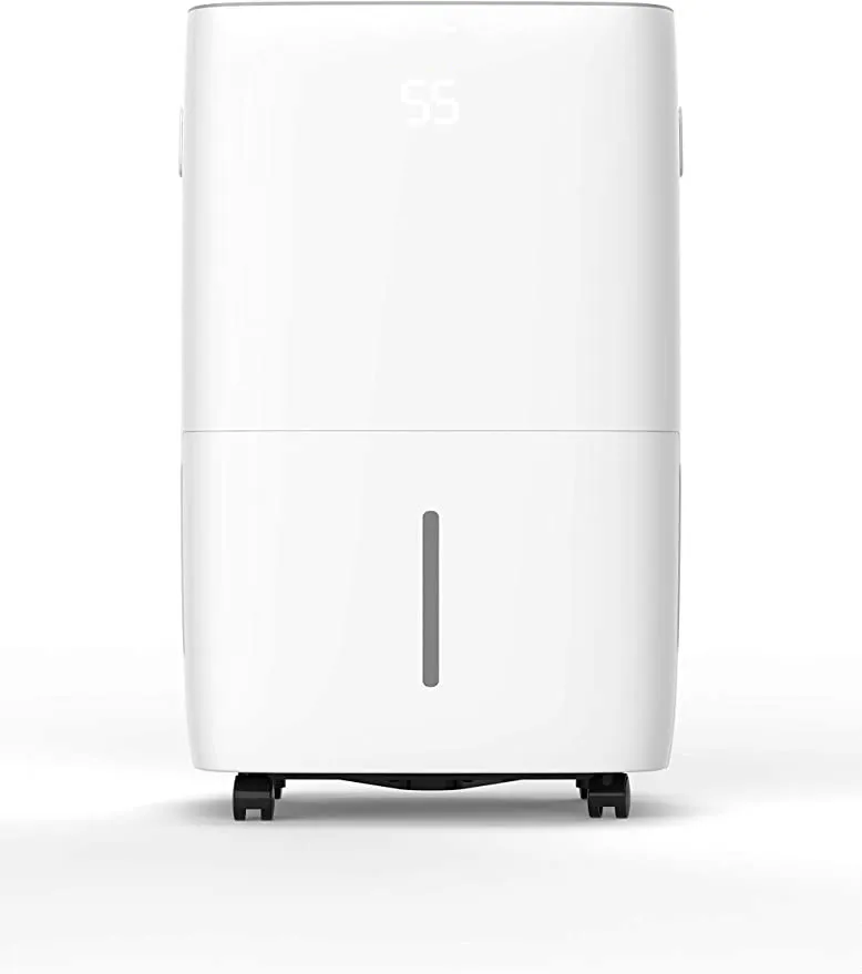 50 pint home basement dehumidifier, up to 450 square feet, with mirage display for large area efficient dehumidification