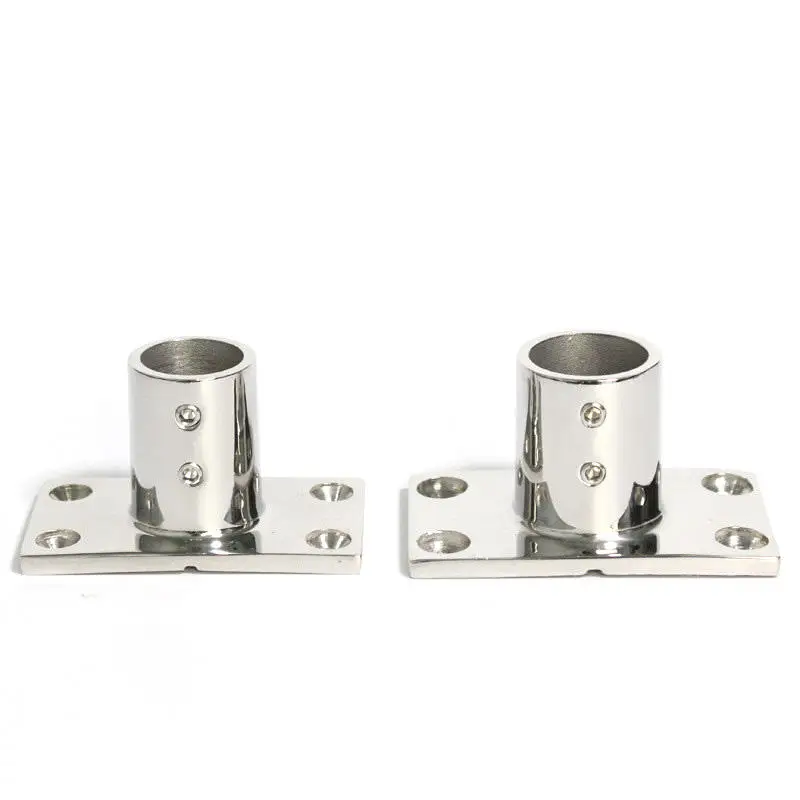 Stainless Steel 316 Marine Rectangular Base 90 Degree for Tube Flag Pole Ship Yacht Boat Hardware Accessories