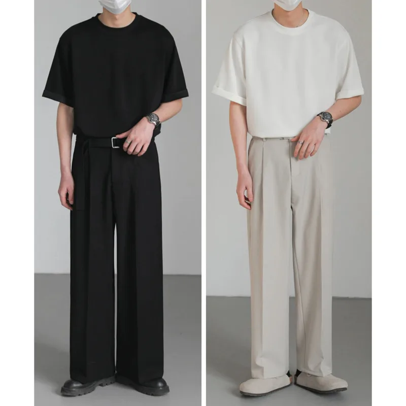 

Summer White Short Sleeved T-shirt Men Fashion Casual Cotton T-shirt Men Streetwear Korean Black Round Neck T Shirt Mens Top