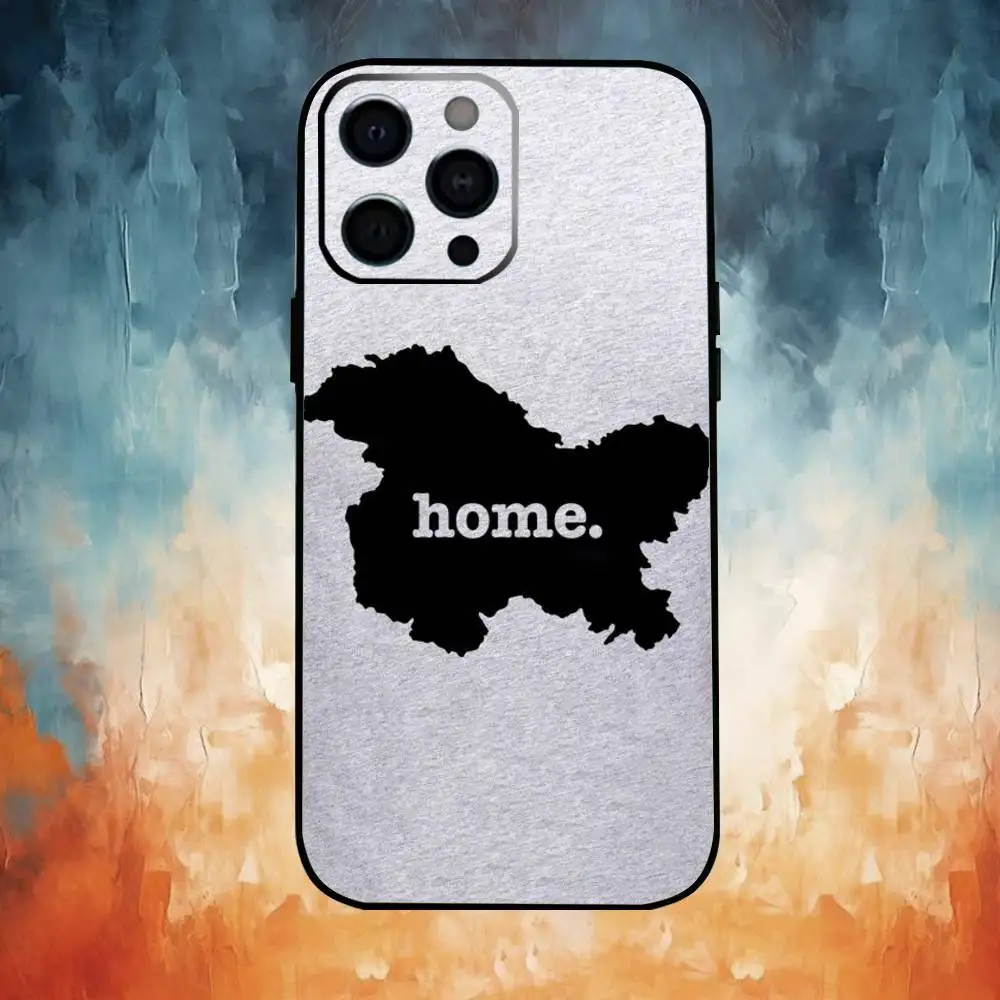 Чехол для телефона ART Punjab Map для iPhone 17,16,15,14,13,12,11 Plus, мягкий черный чехол Pro Max