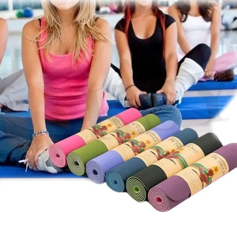 TPE Non-slip Yoga Mats Tasteless Tasteless Brand Pilates Gym Exercise Pads Free Bag Nature Rubber Fitness Mat Yoga With Carrying