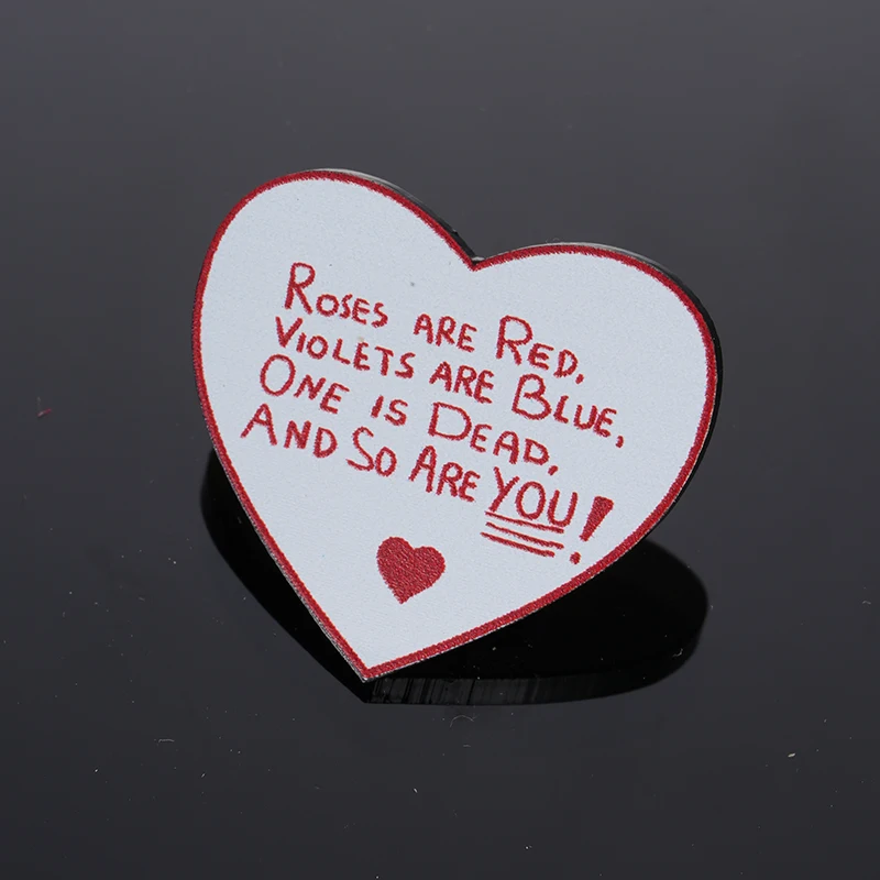 Roses Are Red, Violets Are Blue Enamel Pin Lyrics Inspiration Badge Heart Brooch Fashion Jewelry Gifts