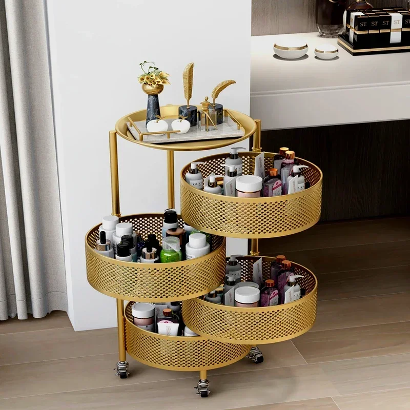 Movable Salon Trolley, Installation-Free Beauty Cart with Healthy Spray Paint, Versatile Storage for Sorting Tools