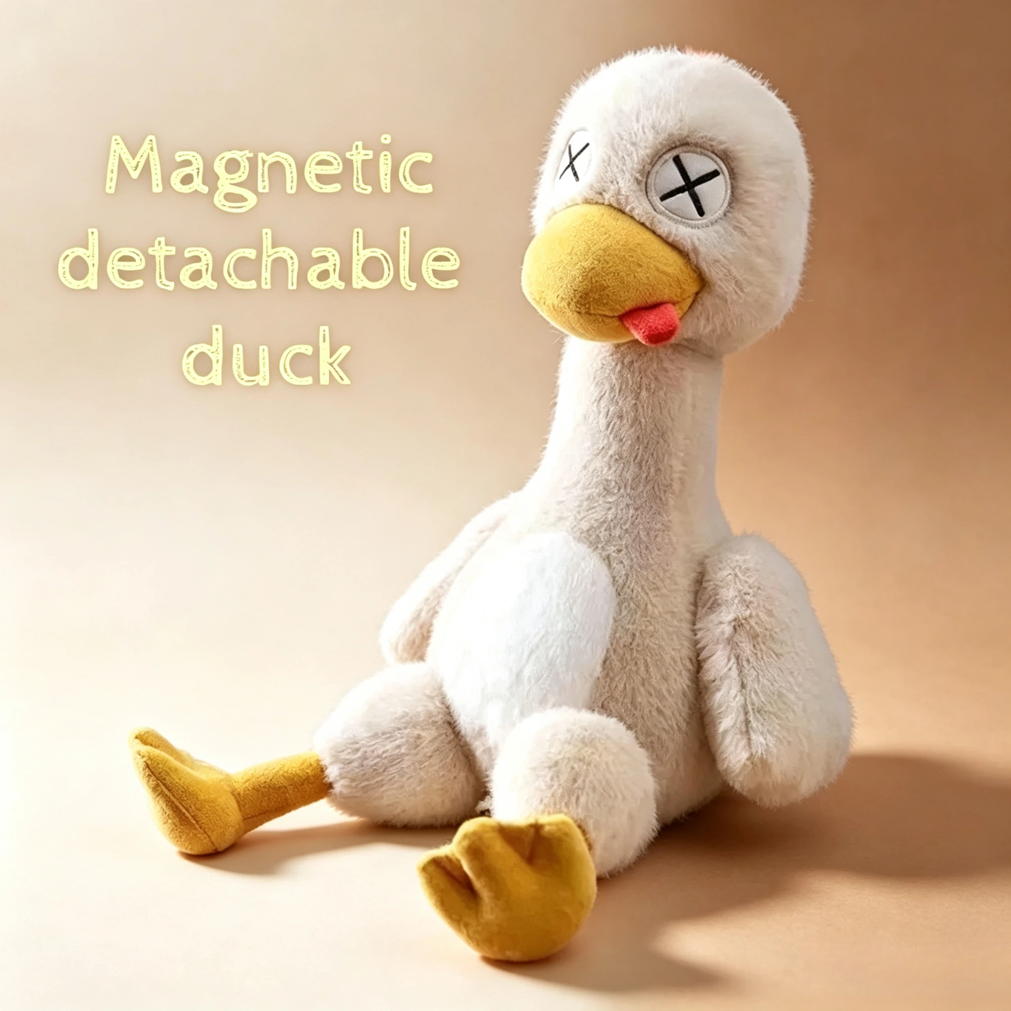 Cute Magnetic Detachable Salted Duck Plush Toy Funny Spliced Stuffed Duck Doll Novelty Soft Plushie Prank Toy Birthday Gifts