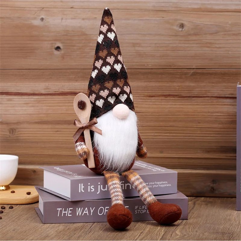 Coffee Chef Gnome Plush Gnome Bonecas Ornamento Decoração Artesanato para Casa Cozinha Coffee Bar Decoração Suprimentos Christams Decoração 6 Tipo