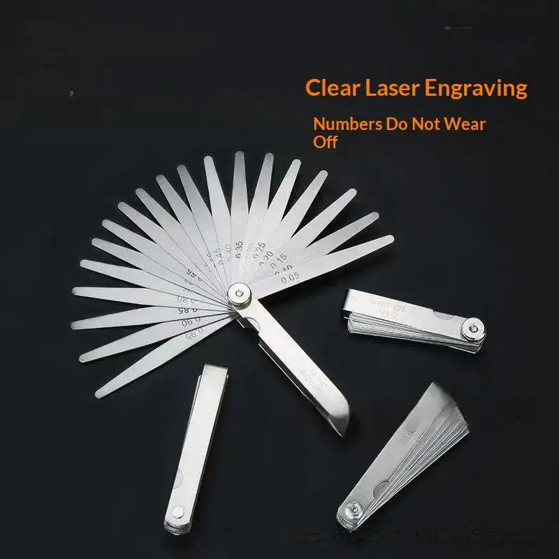 Stainless Steel Feeler Gauge 17 Precision Blades Clear Marked Gap Measuring Tool for Guitar Setup Luthier Repair