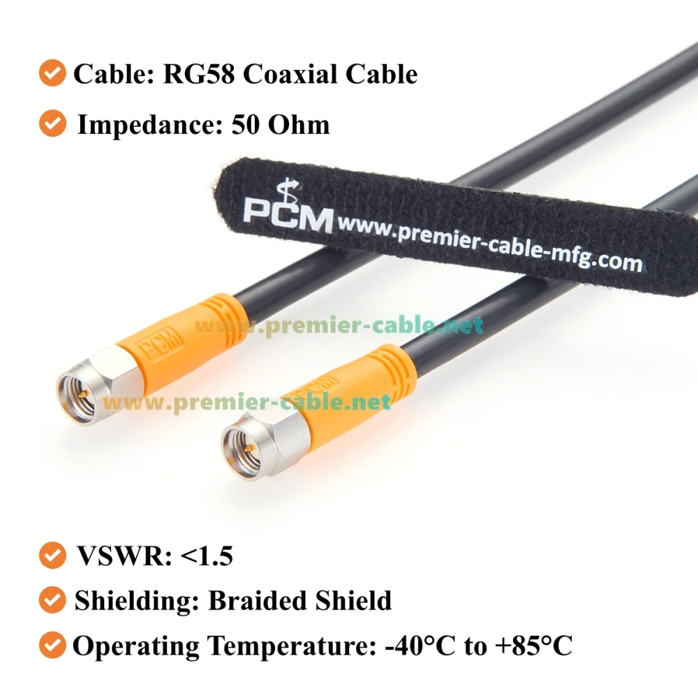 SMA-Stecker auf SMA-Stecker RG58 Koaxialkabel 50 Ohm Verlustarmes HF-Koaxial-Verbindungskabel für Antenne, WLAN-Router, 4G LTE, GPS, Amateurfunk – Detail 3