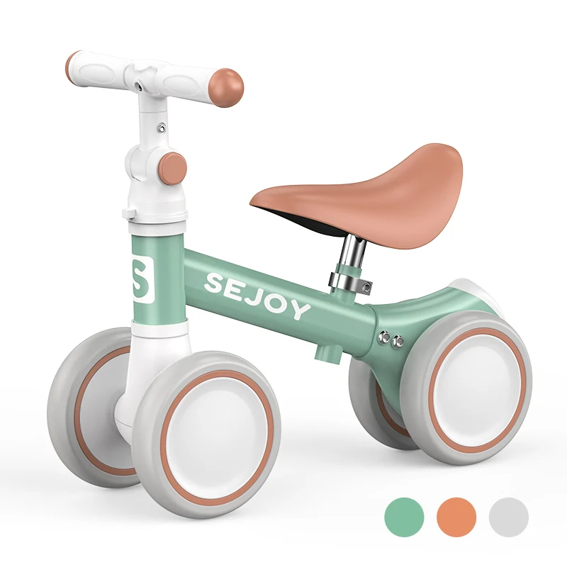 Sejoy Baby-Laufrad, Kleinkind-Babyfahrrad mit 4 Rädern für 10–36 Monate, verstellbarer Lenker, Baby-Outdoor-Fahrrad-Reitspielzeug