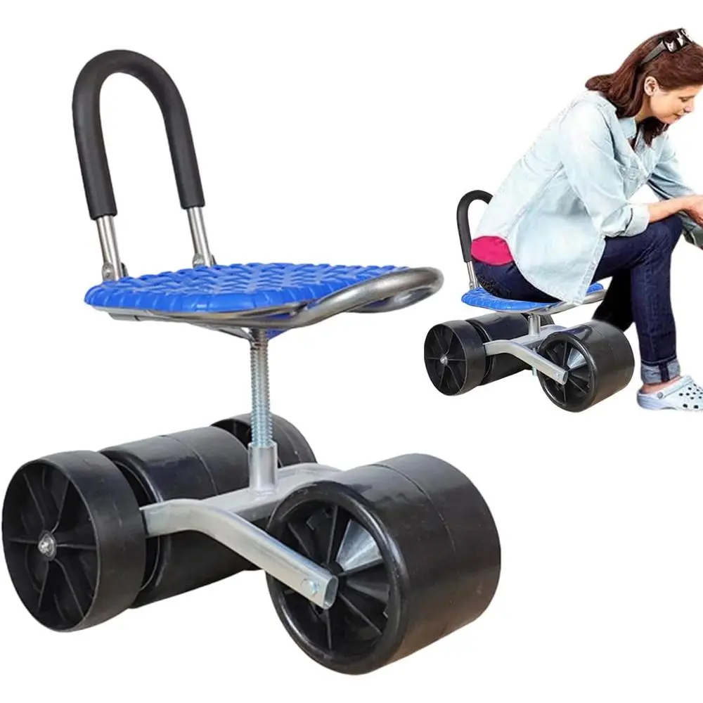 

Садовое кресло-стул на колесах | Садовое сиденье для рулонных резаков для растений | Складная садовая тележка с поворотом на 360 градусов | Табурет на колесиках