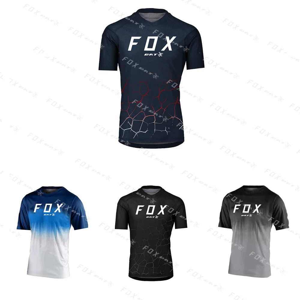 

Quick Drying Shirt DH Off Road Mountainbike Bat Fox MTB Jersey Short Sleeves Downhill Shirt Men's Cycling Clothing