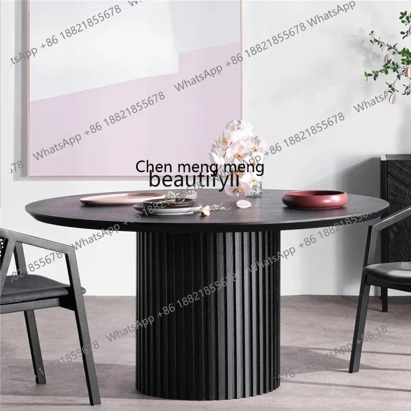 New arrive Nordic style modern wooden oval log dining table light luxury designer conference desk