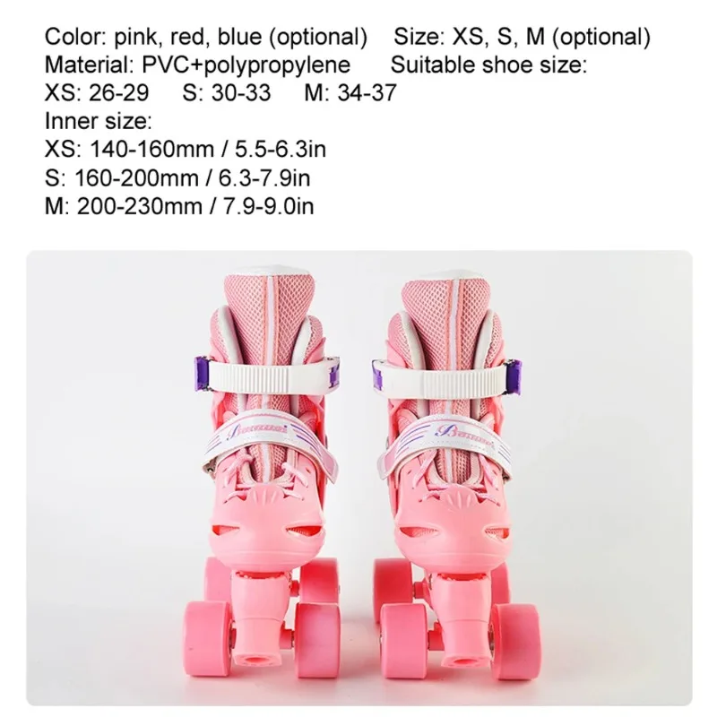 Breathable Skating Shoes Kids Beginner Roller Skating Shoes Stable Children Skates Adjustable Szie Roller Skates