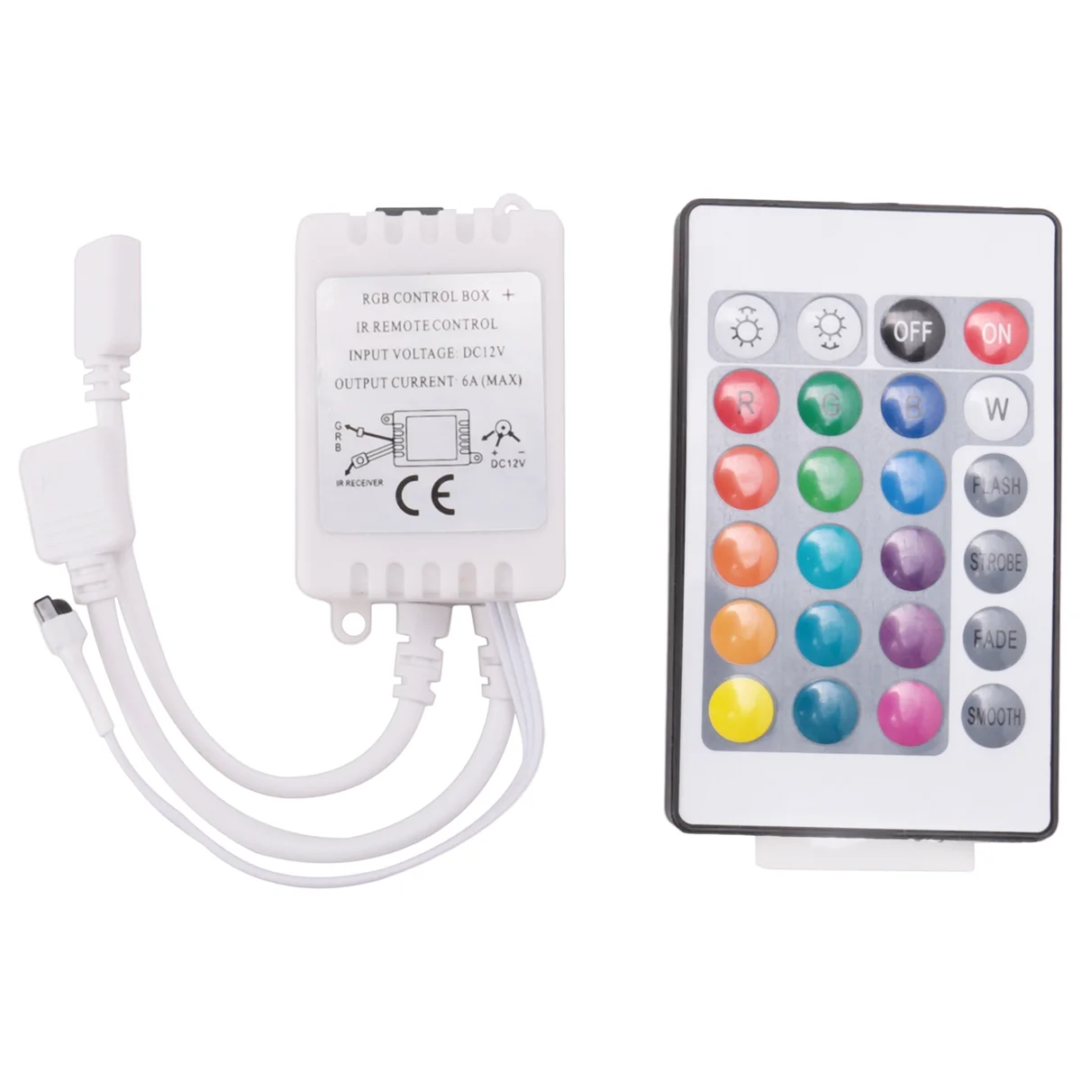 

Led Strip Lights Controller,Controller RGB Led Strip Light Controller + Infrared Remote Control 24 Keys