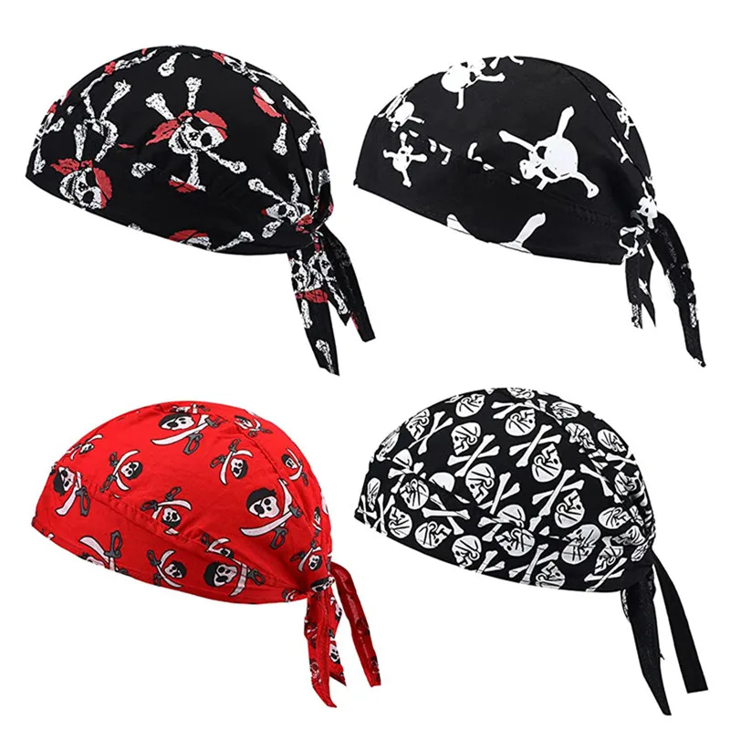 1Pcs Cycling Skull Pirate Cap Hat Bandana Head Wrap Breathable Helmet Liner Anti Sweat UV Sport Headband Scarf for Men and Women