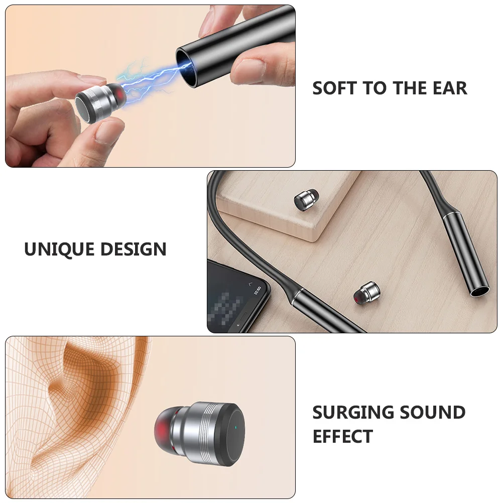 Wireless Headset Neck Hanging Earbuds Soft to Ear Stable Wear Surging Sound Effect Waterproof Sports Earphone Wireless Headset