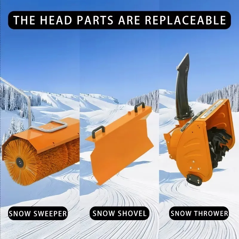 Hand Push Type Handheld Engine Self-powered Multifunctional Snow Blower Snow Sweeper Road Sweeper Snow Plow